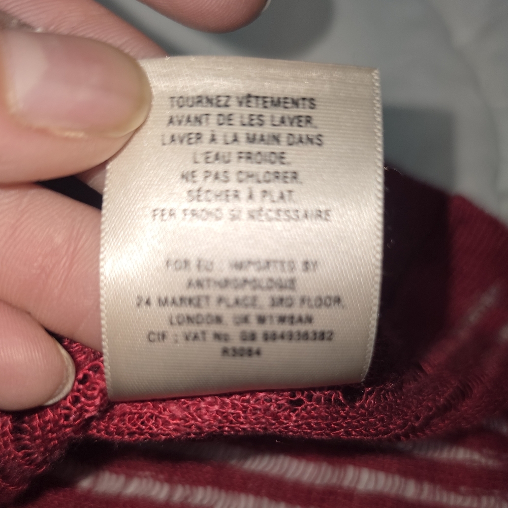 Guinevere Anthropologie Linen Knit Cardigan Womens Medium Red Button Front - Picture 10 of 12